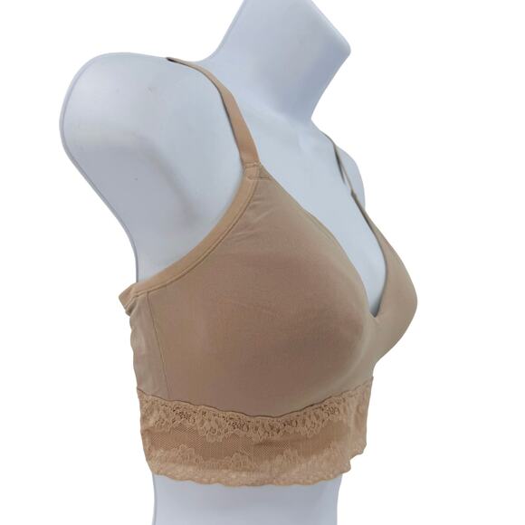 Natori Tan Lacy Bra Nordstrom Bliss Perfection Contour Soft Cup 32DDD Wireless - Picture 5 of 6